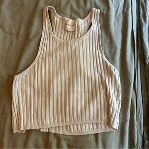 Silence + Noise Ribbed Beige Tank Top